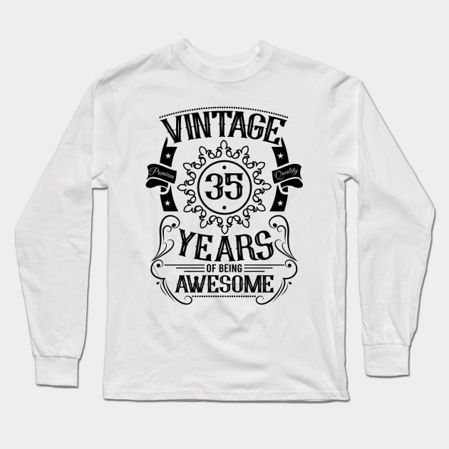 35th birthday gift ideas vintage women men Long Sleeve T-Shirt by HBfunshirts